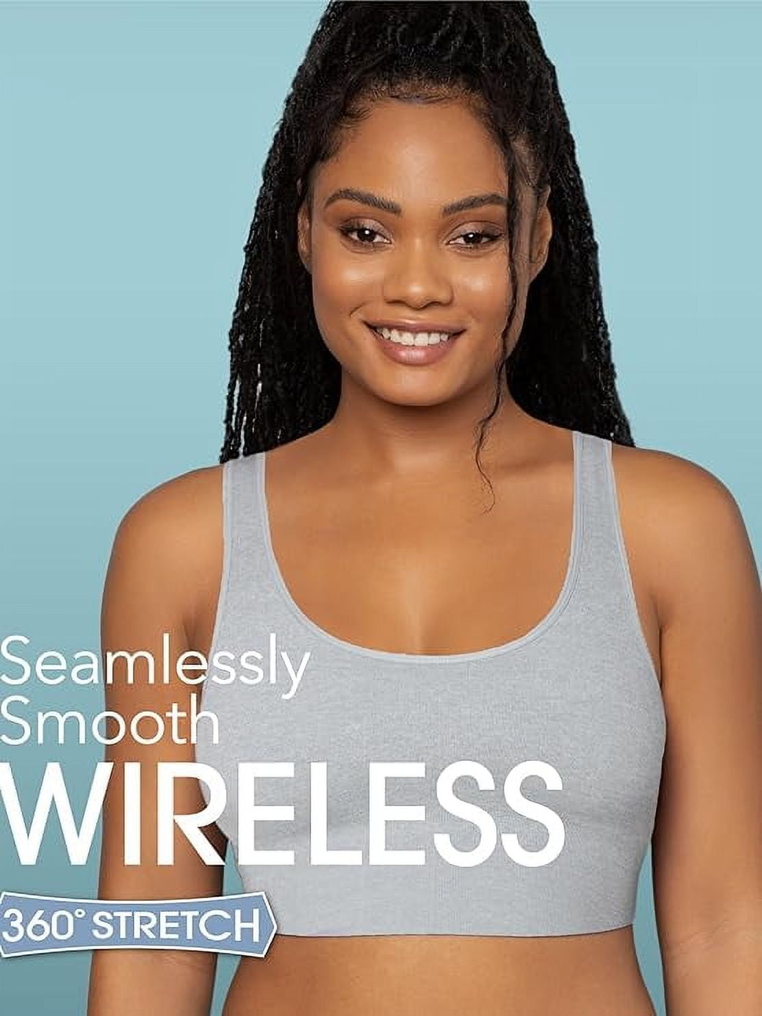 Fruit of the Loom Women's 360 Stretch Comfortable Seamless Longline Sports Bra- 3 Pack