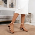 thumbnail image 4 of IEMIEMIEM Women's Kitten Heels Flip Flops Heeled Thong Sandals Square Open Toe with 2 Inch Low Heel Khaki 8.5 Wide, 4 of 7