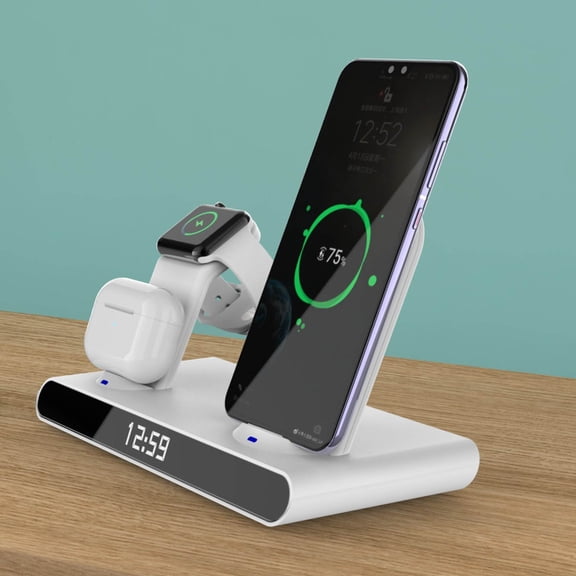 AZXY Charging Station,Charging Station for Multiple Devices,Wireless Charging Station,Watch Phone Charger Station Compatible for Apple Android,Desk 3 in 1 Charger Stand