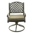 thumbnail image 2 of iPatio Durable Outdoor Dining Swivel Rockers with Cushions: Weather-resistant, Rustproof, and Comfortable Patio chairs for Garden and Outdoor Spaces, Set of 2, Olive Green, 2 of 5
