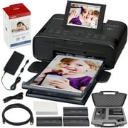Canon SELPHY CP1300 Compact Photo Printer (Black) with WiFi and Accessory Bundle w/ Canon Color Ink and Paper Set   Case   More