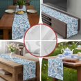 thumbnail image 5 of Burlap Table Runner 70 Inches Long, Blue Gradient Paisley Flower Non-Slip Kitchen Table Runners for Dining Room Everyday Use Party Table Decorations Abstract Ethnic Floral, 5 of 9