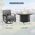 thumbnail image 6 of ALAULM 5 Pieces Aluminum Outdoor Patio Furniture Set, 4 Seats Patio Conversation Sets with 48" Round Propane Fire Pit Table,Metal Furniture Set with Thick Cushion,Grey, 6 of 7