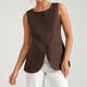 thumbnail image 2 of Camiseta sin mangas de cuello cuadrado estilo francés para mujer - Cuello cuadrado elegante, tejido puro, versátil, 2 of 4