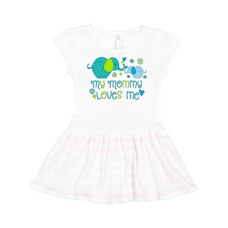 

Inktastic My Mommy Loves Me- cute elephants Gift Toddler Girl Dress