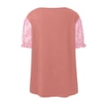 thumbnail image 5 of Elegant Glitter Lace Collar Short Sleeve T-Shirt Fashion Casual Blouse Top With Rhinestone Details Oversized T-shirts Short Sleeve Crewneck Casual Tops, 5 of 5