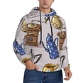 thumbnail image 2 of Wukai Antique Vintage Teapot Coffee Grinder Print Men Hoodies Fleece Sweatshirts Long Sleeve Sweaters Pullover Fall Outfits Winter Clothes-3X-Large, 2 of 7