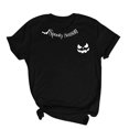 thumbnail image 4 of JOANKDMI Cute Halloween T-Shirts for Women Short Sleeve Season Letter Print Tops Casual Comfortable Crewneck Fall Festival Shirts Jack-o-Lantern Graphic Tees, 4 of 5