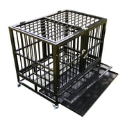 Walnest 37 Heavy Duty Dog Playpen Crate Kennel Cage with Tray & Wheels,Medium