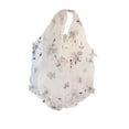 thumbnail image 4 of Bordado Bolso de flores Bolso creativo Reutilizable Bolsa de supermercado para viajes de supermercado Gris, 4 of 8