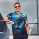 thumbnail image 4 of Fotbe Ice Blue Ocean Cute Dolphin Camiseta Polo de Golf para Hombre con Estampado – Camisa Deportiva Transpirable con Cuello Abotonado-Medium, 4 of 6