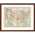 thumbnail image 2 of Art.com Map of the United States. Inset of Alaska Art Print by Encyclopaedia Britannica, Brown Frame Wall Art, 21" x 17", 2 of 5
