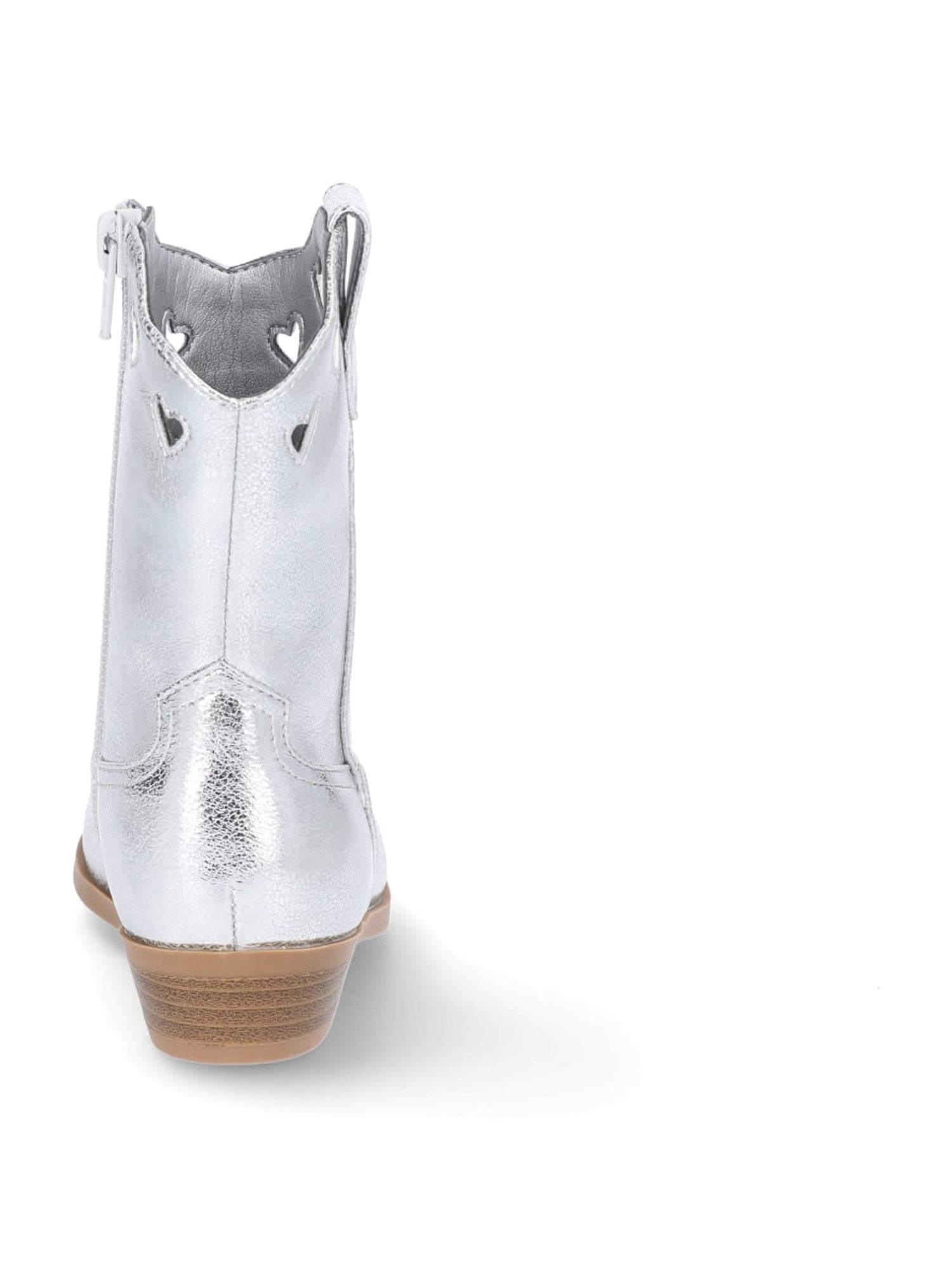 Wonder Nation Little Girls and Big Girls Metallic Heart Cowgirl Western Boot