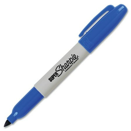 Permanent Plastic Paper - Super Permanent Markers, Fine Point, Blue, 12 Count, Proudly permanent ink marks on paper, plastic, metal, and most other surfaces By Sharpie