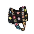 thumbnail image 6 of Women's Boho Embroidery Crossbody Bag, Crochet Tote Bag, Hollow Knit Floral Crochet Purse, Bohemian Ethnic Style Handmade Shoulder Tote Bag for Summer Casual Daily Accessories,White,Black, 6 of 6