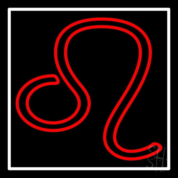 Red Leo LED Neon Sign 24" Tall x 24" Wide - inches Black Square Cut Acrylic Backing, with Dimmer - Bright and Premium built indoor LED Neon Sign for Storefront.