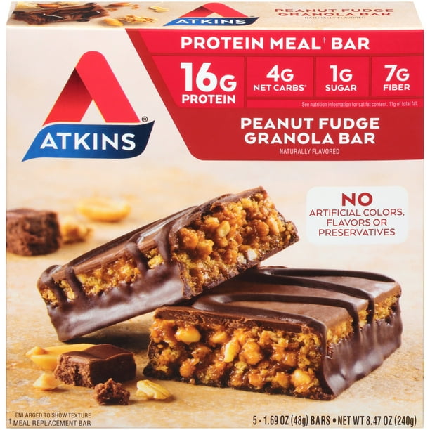 Atkins ProteinRich Meal Bar, Peanut Fudge Granola, Keto Friendly, 5
