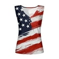 thumbnail image 4 of Usmixi Womens Tank Tops Fashion Button up Slim Knitted Ribbed Independence Day Patriotic Shirts Vest Summer Trendy USA Flag Print V-Neck Sleeveless Shirts Blouse Red m, 4 of 5