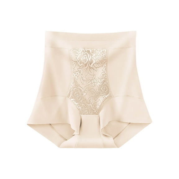 ZQUUVOU Women's Shapewear Tummy Control Seamless Lace Shaped High Waisted Pants Short Hip Lifting Mesh Body Shaper Underwear Beige A