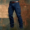 thumbnail image 6 of Busydd Cargo Pants for Men Solid Color Multi Pocket Work Trousers Outdoor Straight Leg Hiking Pants XS, 6 of 6