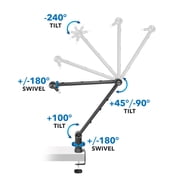 Mount-It! Adjustable Microphone Boom Arm with Clamp