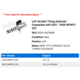 thumbnail image 2 of Left Variable Timing Solenoid - Compatible with 2007 - 2008 INFINITI G35, 2 of 2