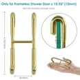 thumbnail image 5 of 6 Pack Over Shower Glass Door Hook, 304 Stainless Steel Rack Hooks, Bathroom Frameless Drilling-Free Hanger, for Bathing Suits, Robe, Towel, Squeegee, Loofah, Shaver, 5 of 7