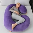 thumbnail image 2 of Pregnancy Pillow, C Shaped Full Body 57 Inch Maternity Pillow with Removable Washable Cover - Sleep Support for Legs, Back, Neck, Shoulder, HIPS, Belly for Pregnent Women, Purple, 2 of 9