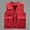 Red, variant on Male Casual Solid Vest Coat Stand Collar Multi Pocket Sleeveless Zipper Fly Pocket Coat Vest Men's Sleeveless Jacket Vest