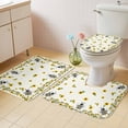 thumbnail image 4 of Sunflower Bee Bathroom Rugs Set Country Summer Floral Bee Nest Non Slip Absorbent Soft Bath Mats 3 Piece Set with Bathroom Rug, U-Shaped Floor Mat, Toilet Seat Cover Large Size, 4 of 9