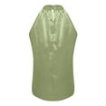 thumbnail image 4 of Womens Satin Halter Tops, Sleeveless Shirts for Women Summer Fashion Loose Fit Shiny Crewneck Tank Tops for Party, 4 of 6