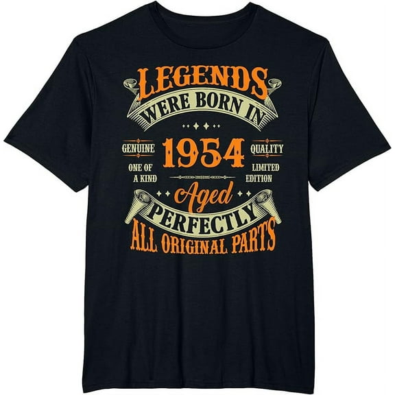 70th Birthday Tee Vintage Legends Born In 1954 70 Years Old T-Shirt