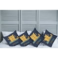thumbnail image 6 of Ambesonne Cartoon Throw Pillow Cover 4 Pack, Cat Lotus Position, 16", Pale Blue Dark Blue, 6 of 6