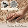 thumbnail image 6 of ODIKA 9'x12' Washable Area Rug Non-Shedding, Easy Care Boho Layout Interconnected Shapes Lines Hue Bohemian Cream Beige for Master Suite, California King, Under Bed, 6 of 7