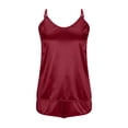 thumbnail image 4 of cfhntfmh Silky Pajama Set for Women Pjs Cami Top and Shorts Satin Solid Color Pj Sets Camisole Loungewear 2 Piece Party Nightwear, 4 of 7