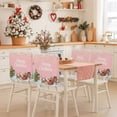 thumbnail image 2 of Merry Christmas Chair Covers Set of 4 Pink Santa Claus Snowman Pine Tree Snow Farm Chair Back Covers Stretch Removable Washable Slipcovers Protector for Dining Room Kitchen Party Decor, 2 of 5