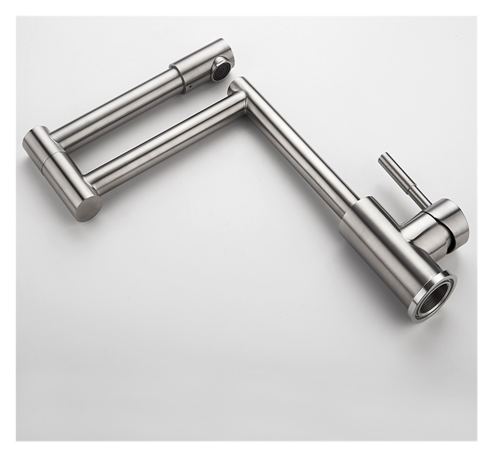 Stainless Steel Kitchen Faucet Lead-free Folding Mixer 360 Degree Swivel Single Handle Kitchen Sink Taps ,Bar Laundry RV Farmhouse