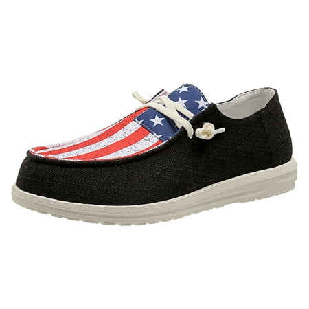 

Women s Loafers Canvas Shoes Independence Day Comfort Flat Non-Slip Patriotic 4th of July Flat Shoes