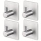 thumbnail image 1 of Upgrade Your Bathroom with 4pcs Self Adhesive Towel Hooks - SUS 304 Stainless Steel Robe Hooks for Home - Stick On Wall with Glue - Also Works as Coat Hook - Timely Delivery Guaranteed!, 1 of 4