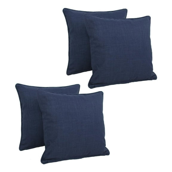 Blazing Needles 18-inch Double-corded Solid Outdoor Spun Polyester Square Throw Pillows with Inserts (Set of 4)  9810-CD-S4-REO-SOL-05