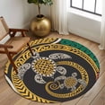 thumbnail image 2 of Round Rugs 5 Ft, Polynesia Texture Non Slip Area Rugs for Kitchen Bedroom Entryway, Traditional Tribe Sea Turtle Abstract Art Washable Carpet Runner Rug Floor Mats for Bedroom Home Decor, 2 of 8