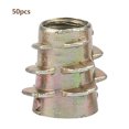 thumbnail image 1 of 50pcs muebles de aleación Hex Drive Unhead tuerca roscada para inserto de madera (5*10mm), 1 of 8