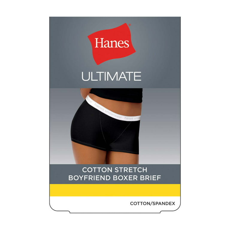 Hanes Women's Ultimate Boyfriend Classics Boyshort Panties, 3-Pack