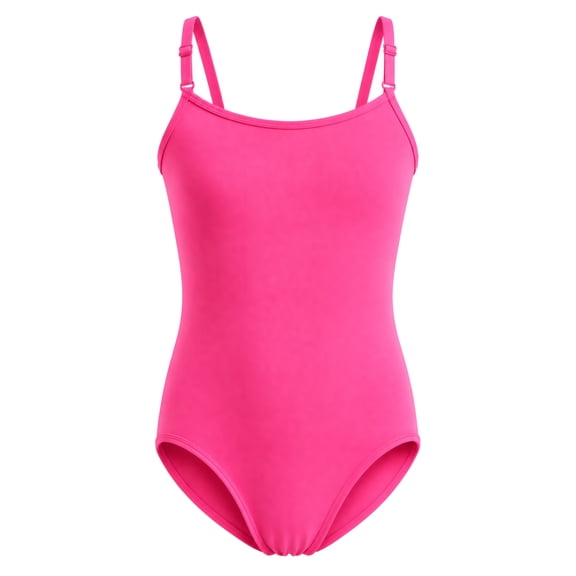 Girls Camisole Ballet Leotard, Adjustable Straps, Full Front Lining, Soft Cotton Dancewear for Ballet & Gymnastics