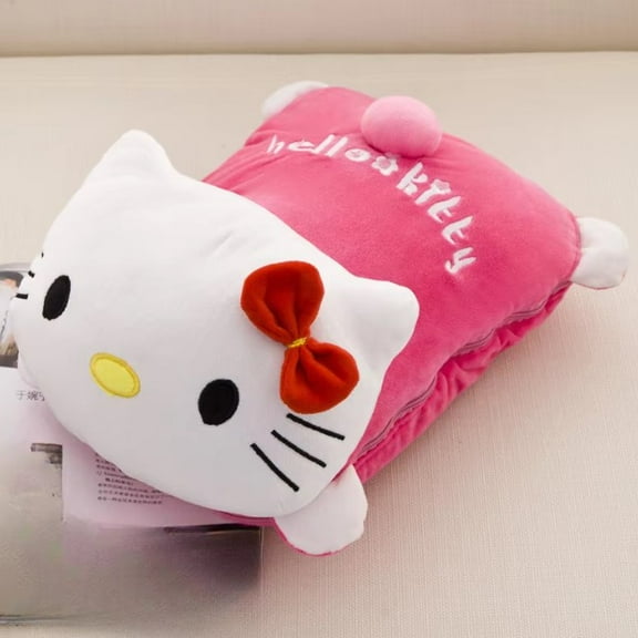 Cartoon HelloKitty 2 In 1 Pillow Quilt Dual-use Plush Pillow Blanket