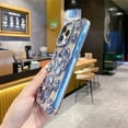 thumbnail image 3 of for iPhone Case,Luxury ElectroPlated Glitter Sparkle Sparkly Bling Rhinostone Flower Pattern Soft Shockproof Phone Case (Gold,iPhone 13 Pro Max), 3 of 6