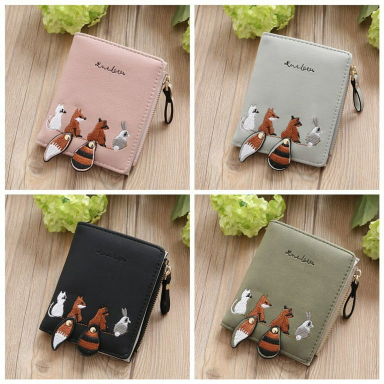 Women's Long Wallet Fashion Tri-Fold Flap Korean Version Small Credit Card  Holder