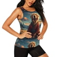 thumbnail image 2 of KLL Meditating Golden Retriever Print Womens Tank Top Sleeveless Workout Tops Athletic Running Shirts Yoga Gym Clothes-X-Large, 2 of 7