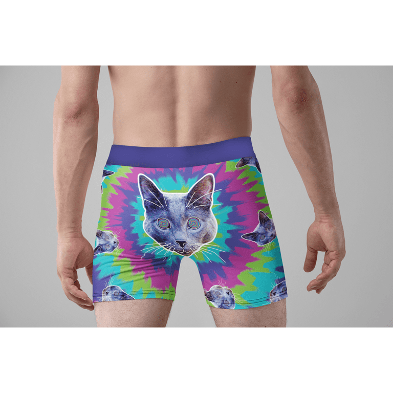 Cat Underwear Mens X-Large 40-42 Crazy Boxer Briefs Keyboard Rainbow Meme  Funny