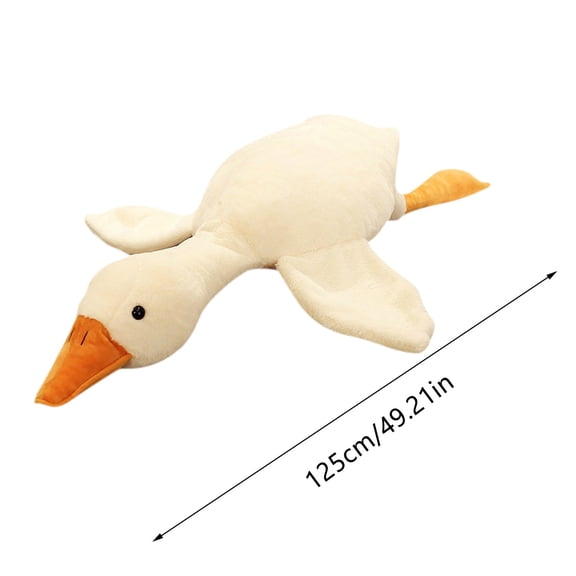 Soft Plush Goose Pillow Toy - Comforting Hugging Companion for Relaxation and Sleep Support, Long Body Pillow Design for Adults and Youngsters